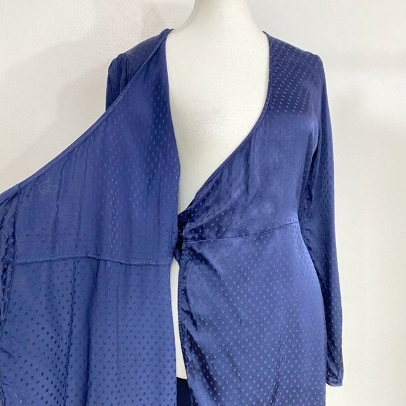 Aritzia Blue Long Sleeve Wrap Cocktail Dress - Picture 7 of 12